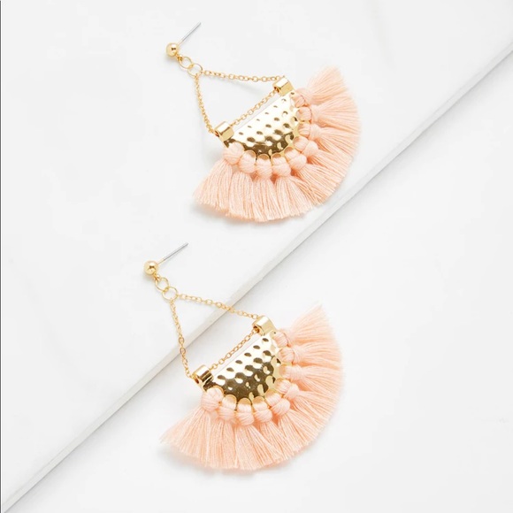 Free People Jewelry - LAST SET Pale Pink + Gold Mini Statement Earrings